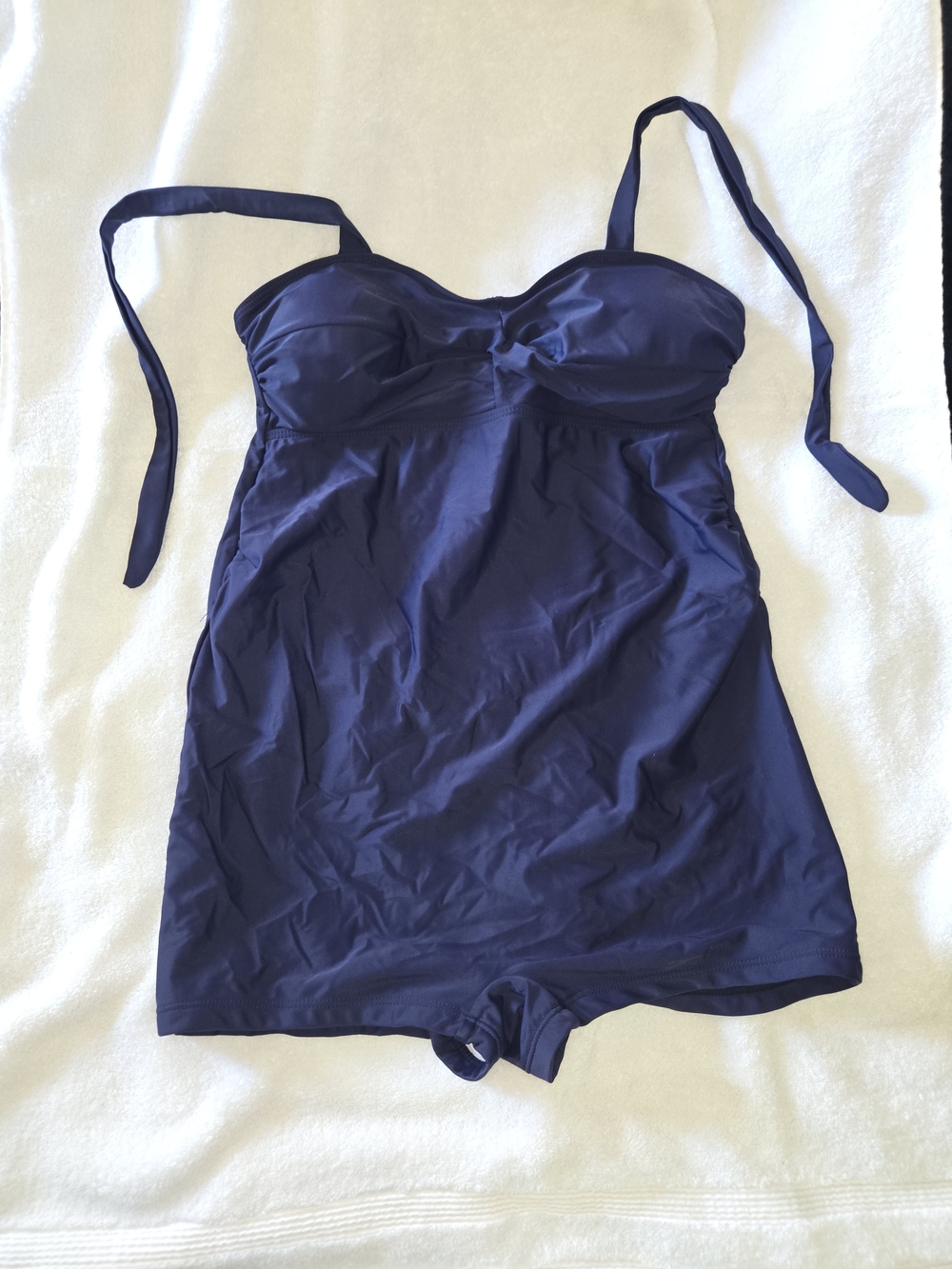 Navy Blue One-Piece Swim Dress